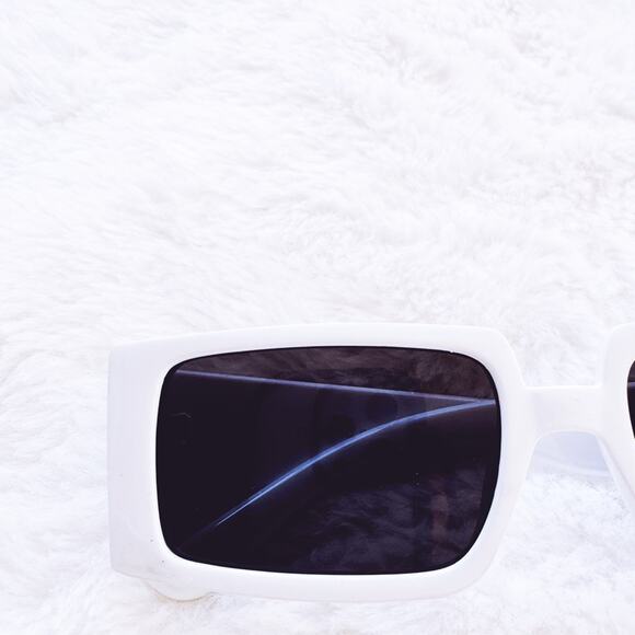 Abigail White Rectangular Sunglasses - Picture 2 of 11